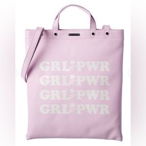 Rebecca Minkoff Girl Power Magazine Leather Tote Bag In Pink